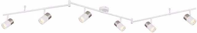 Netlighting Brisbon Modern Ceiling Spotlight Bar in White Matt with 6x GU10 Adjustable Lights