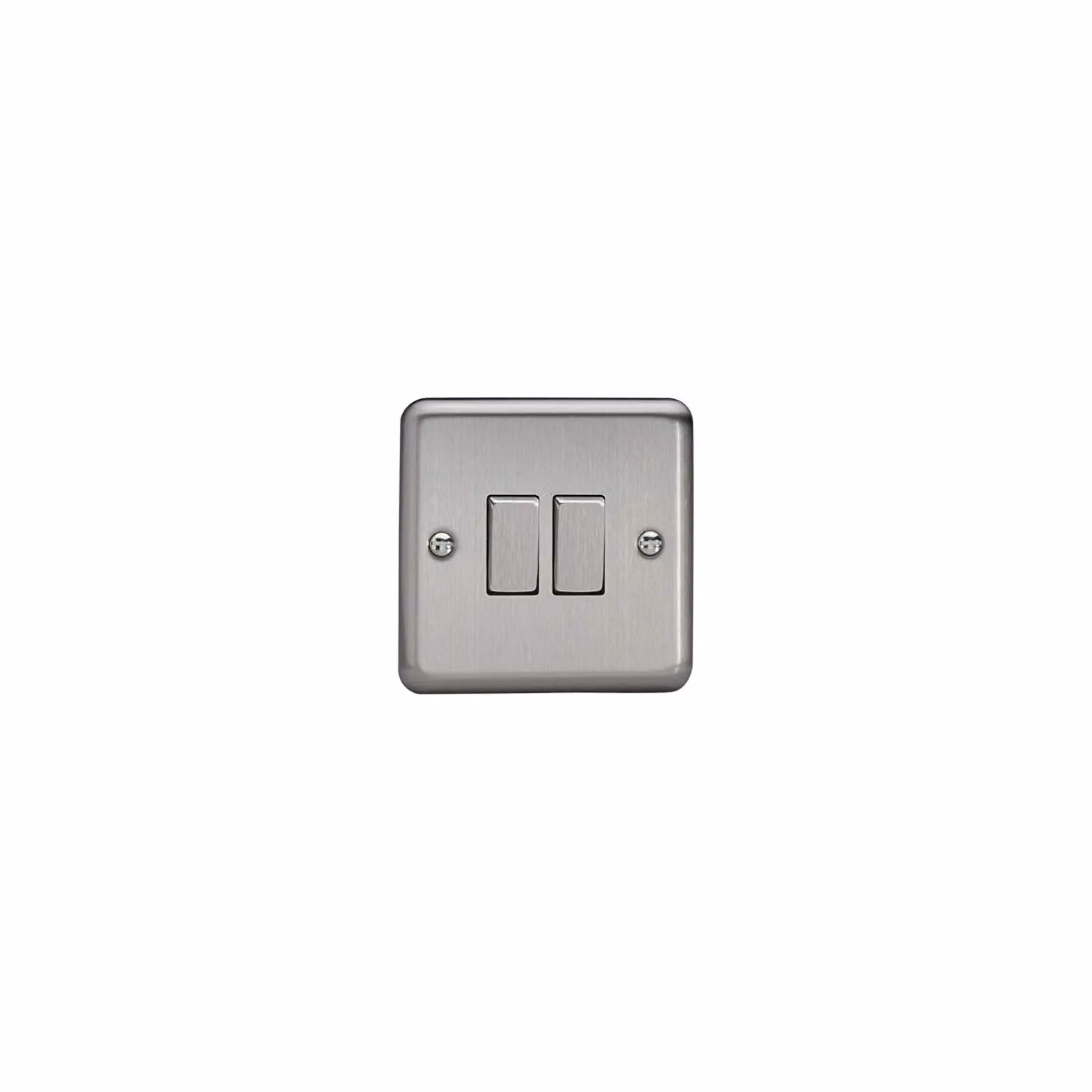 Varilight Modern Surface Mounted 2-Gang Steel Rocker Switch in Grey and Chrome – 4