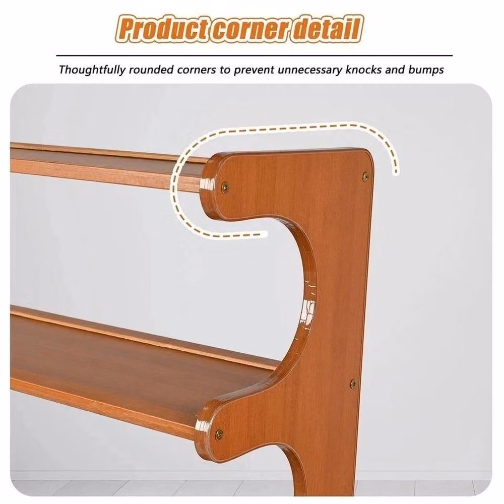 PAWNORA 4-Tier Brown Wooden Freestanding Shoe Rack Storage Shelves – 3