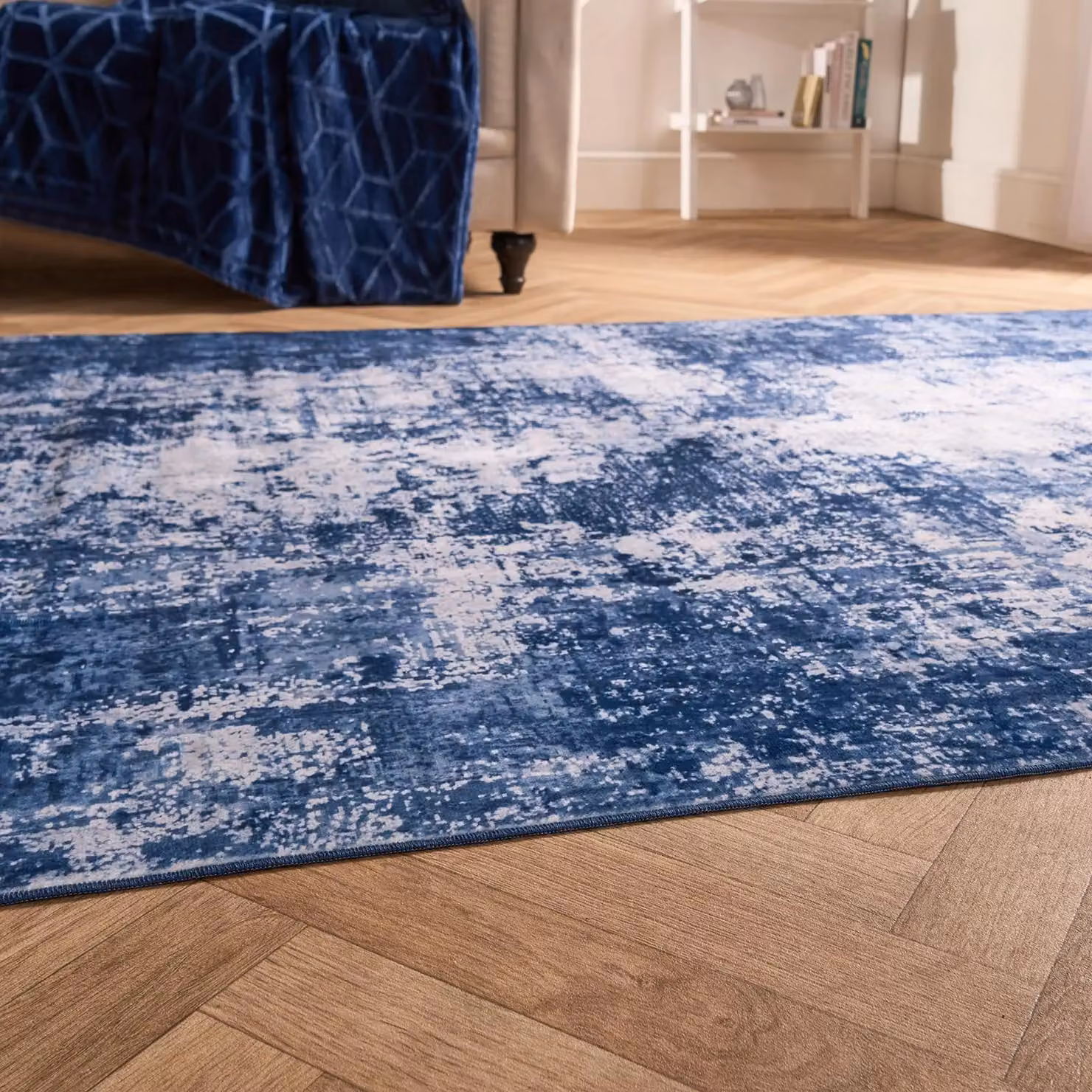 OHS Abstract Washable Non-Slip Rug in Blue, W/D: 160 x 230 cm – 2