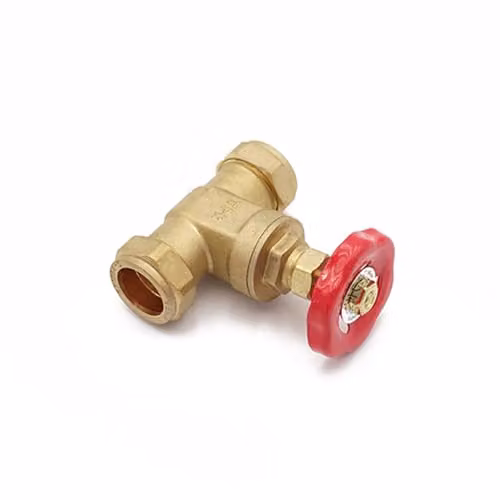 McAlpine Straight Brass Gate Valve 22mm in Gold