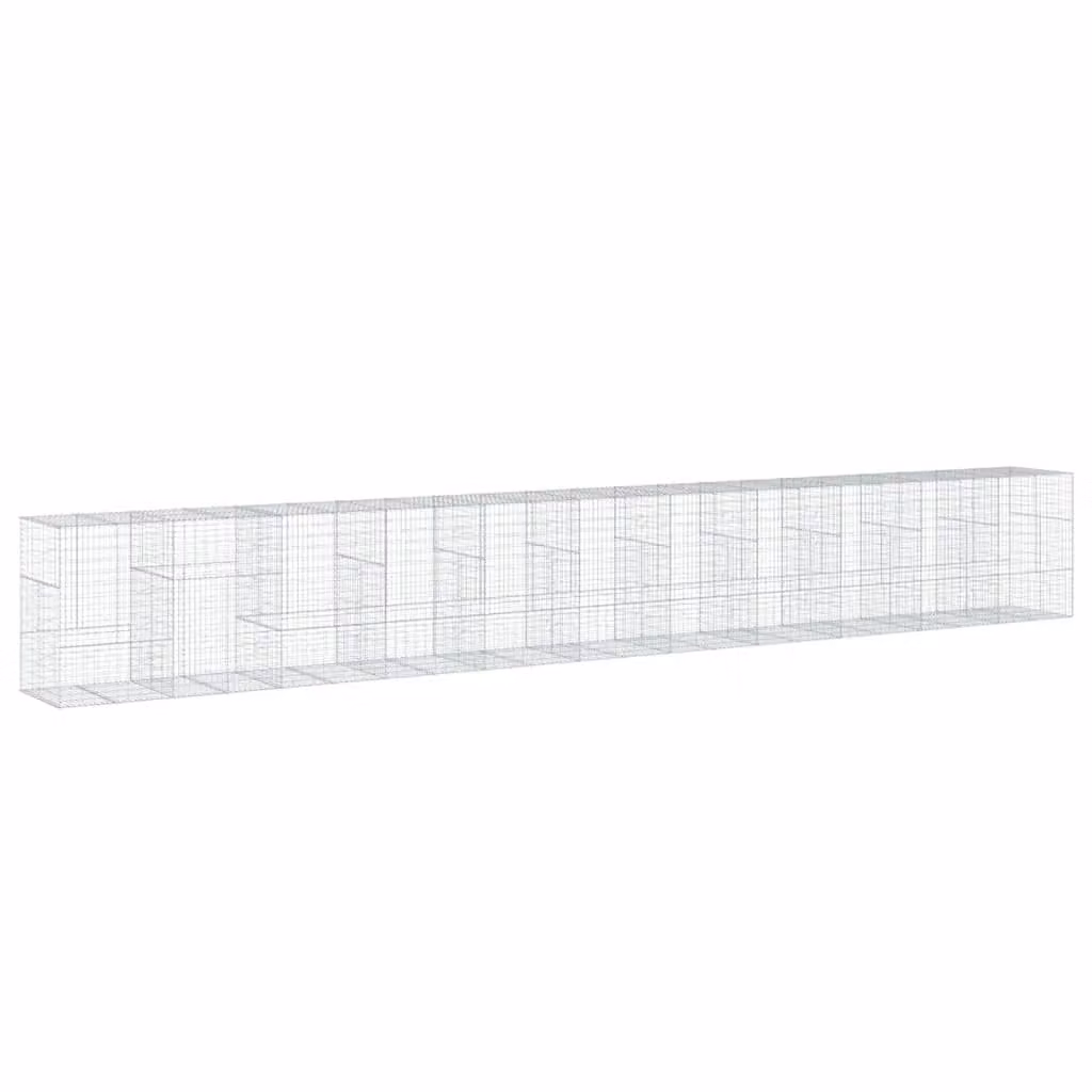Berkfield Home Silver Galvanised Steel Gabion Basket with Cover, W/D/H: 1100 x 100 x 150 cm – 2