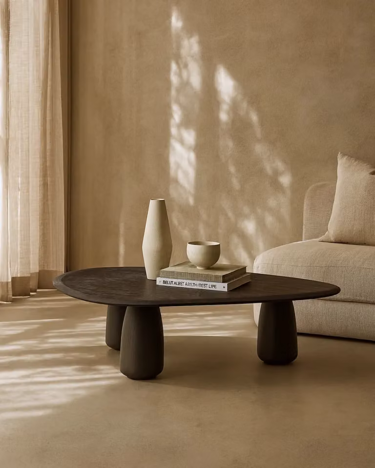 Tommy Franks Basilca Oval Coffee Table in Matte Black Oak Wood
