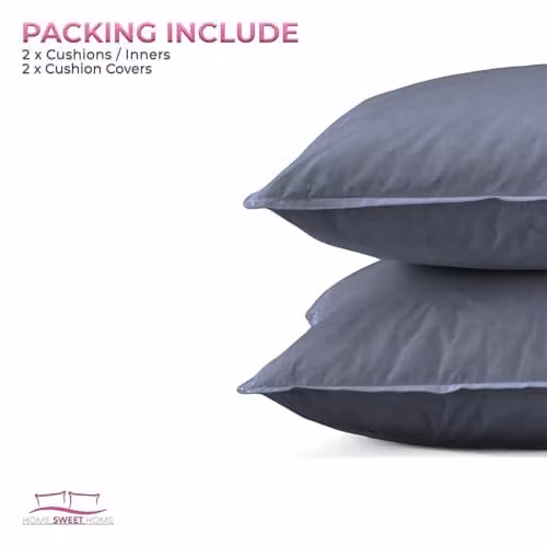 Snug City Waterproof Outdoor Garden Patio Cushion Set of 2, Dark Grey, W/D/H: 60 x 60 x 60 cm – 6