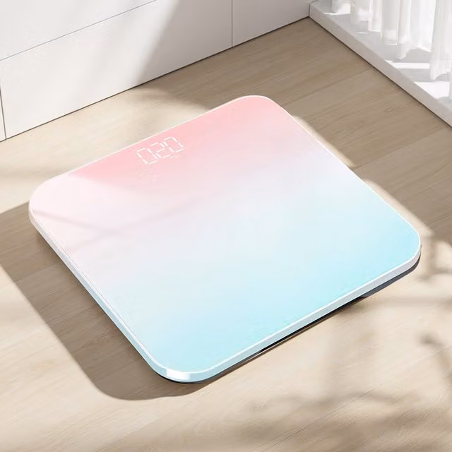 Komore Smart Body Fat Analysis Scale with BMI and Bluetooth App Control, Green and Pink Multicolour