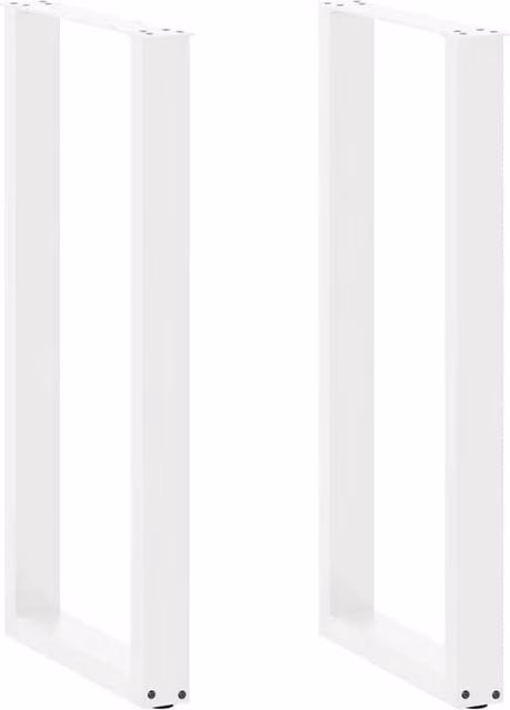 Berkfield Home U-Shaped Steel Coffee Table Legs, White, 2 Pieces, H: 40 cm, W: 40 cm
