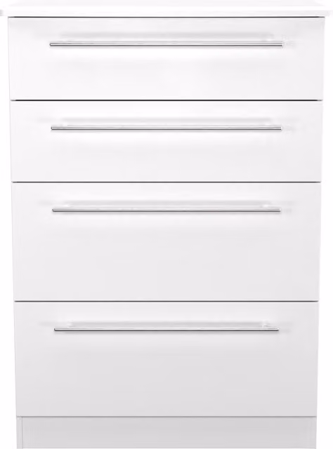 Sherwood Ready Assembled 4 Drawer Deep Chest in White Matt