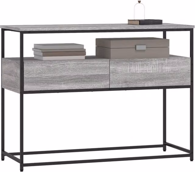 Berkfield Home Decorative Console Table in Grey Sonoma, W/D/H: 100 x 40 x 75 cm – 1