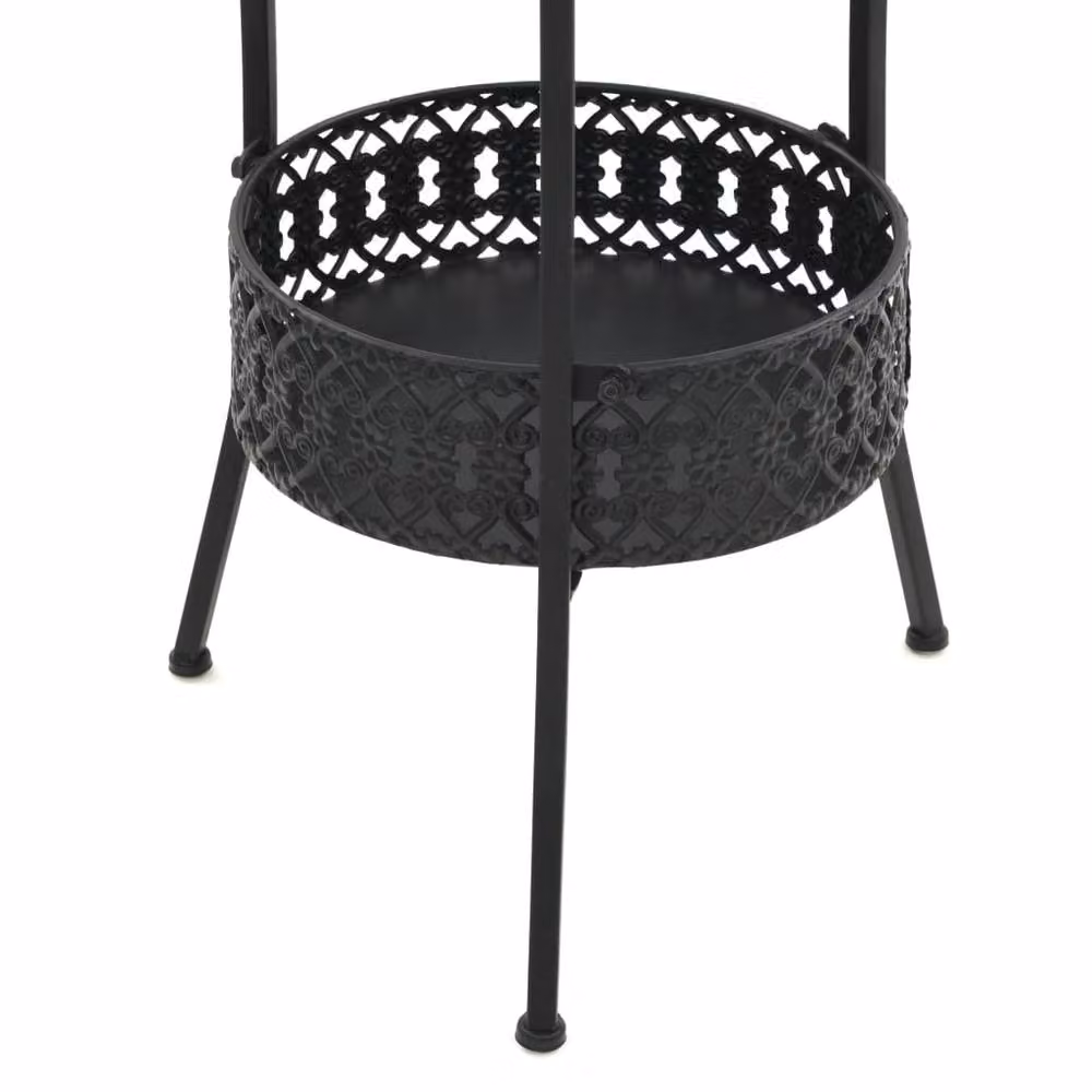 Berkfield Home Black Metal Bistro Table, W: 70 cm, D: 40 cm, H: 40 cm – 5