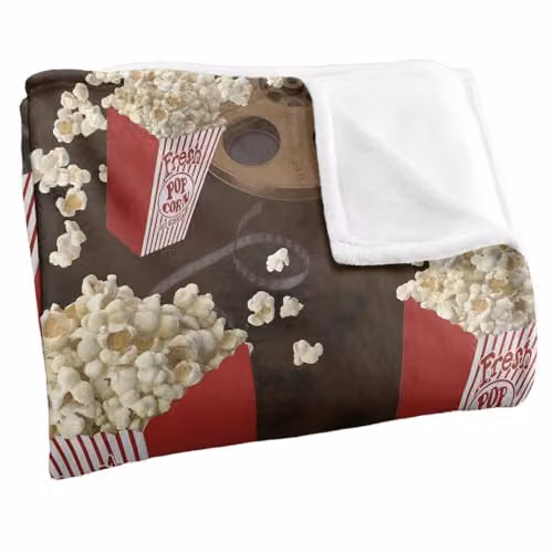 JQ Licensing Popcorn Pattern Silky Touch Super Soft Dotted Fleece Throw Blanket, Multicolour, W: 91 cm, D: 147 cm – 3