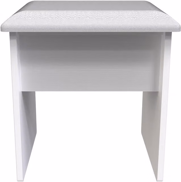 Ready Assembled 2 U Stratford Stool in White Synthetic Leather