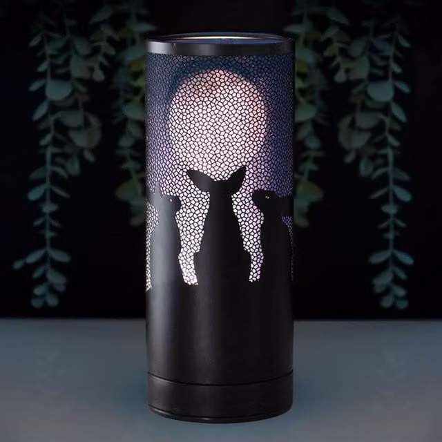 Uniqueful Moon Gazing Hares Aroma Lamp by Lisa Parker in Purple