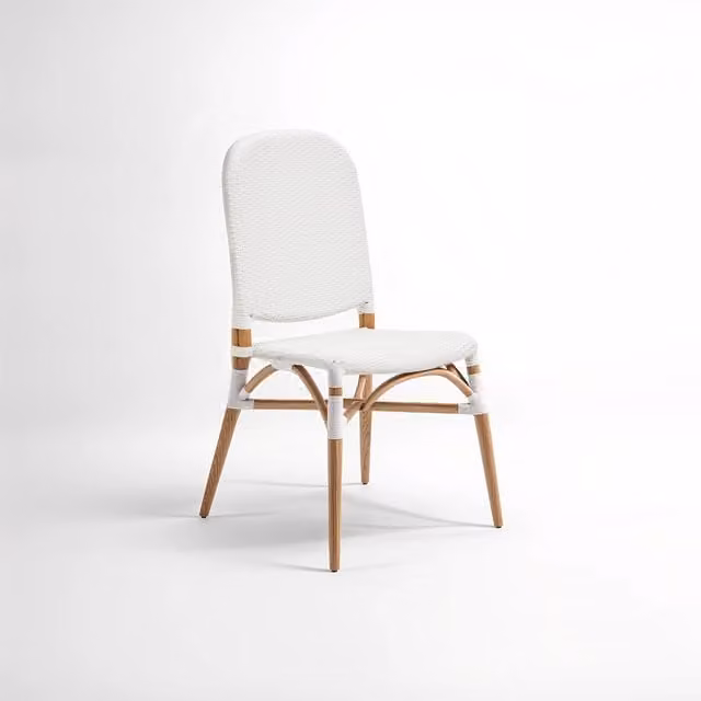 Interiors by Premier White Rattan and Wood Dining Chair for Indoor and Outdoor Use – 1