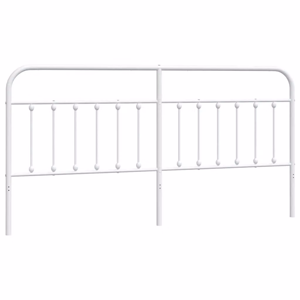 Berkfield Home Classic Metal Headboard in White, 200 cm – 2