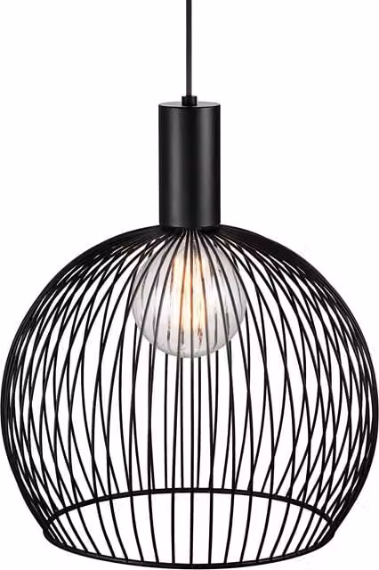 Nordlux Aver Modern Sphere Pendant Light in Black Metal, Diameter: 40 cm, E27 – 1