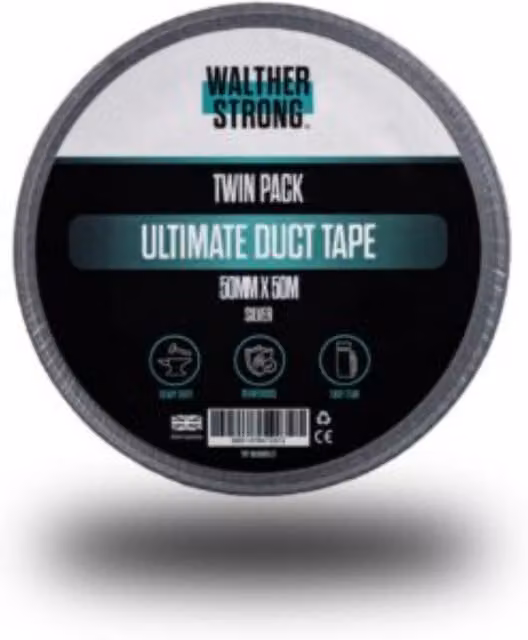 Walther Strong Silver Cloth Duct Tape Twin Pack, Width: 50 mm, Length: 50 m