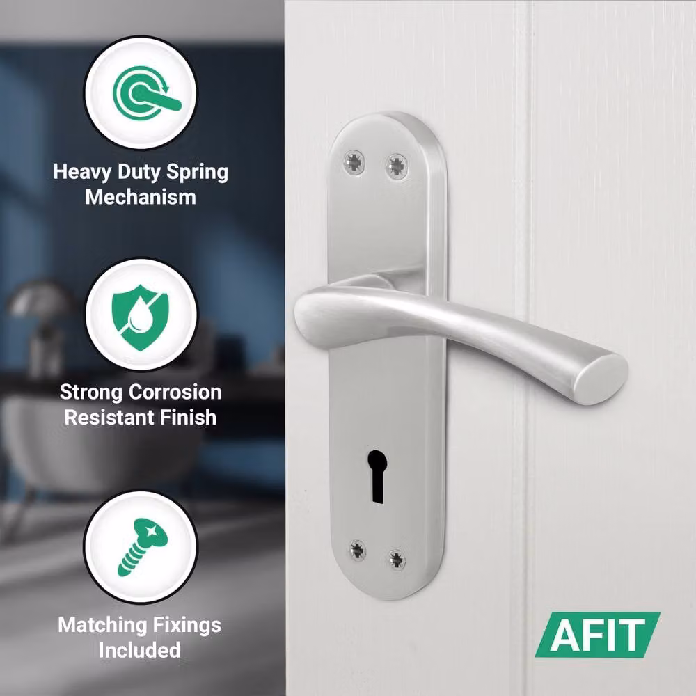 AFIT Novi Twist Lock Handle Set with Backplate, Satin Nickel, W/D/H: 150 x 150 x 17.5 mm – 2