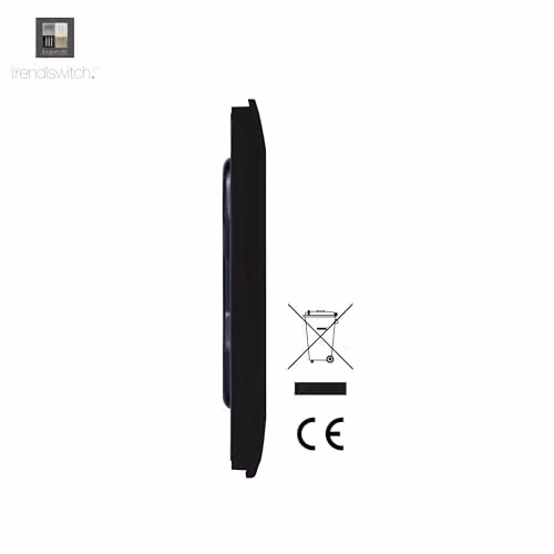 Trendi Switch Artistic Modern Glossy Double Wall Blanking Plate for Electrical Sockets in Polished Piano Black – 2