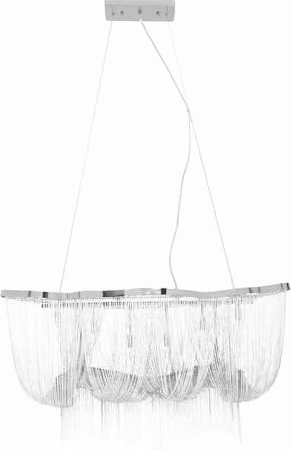Fifty Five South Orsina 6 Light Chrome Basket Pendant Light in Silver