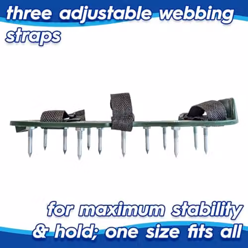 Harbour Housewares Green Lawn Aerator Shoes with 13 Steel Spikes and Adjustable Hook and Loop Straps – 4