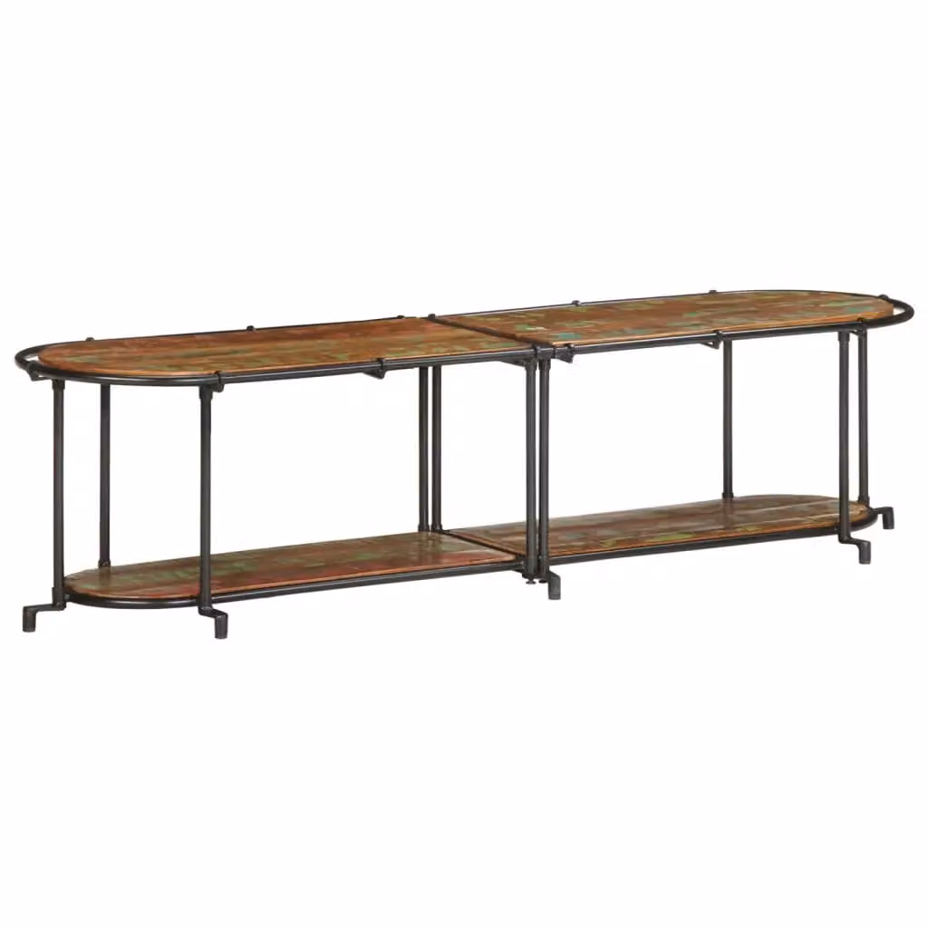 Berkfield Home Industrial TV Cabinet in Brown Solid Reclaimed Wood W/D/H: 160 x 42 x 40 cm – 2