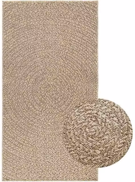 Berkfield Home ZIZUR Beige Jute Look Indoor and Outdoor Rug, W: 80 cm, D: 150 cm