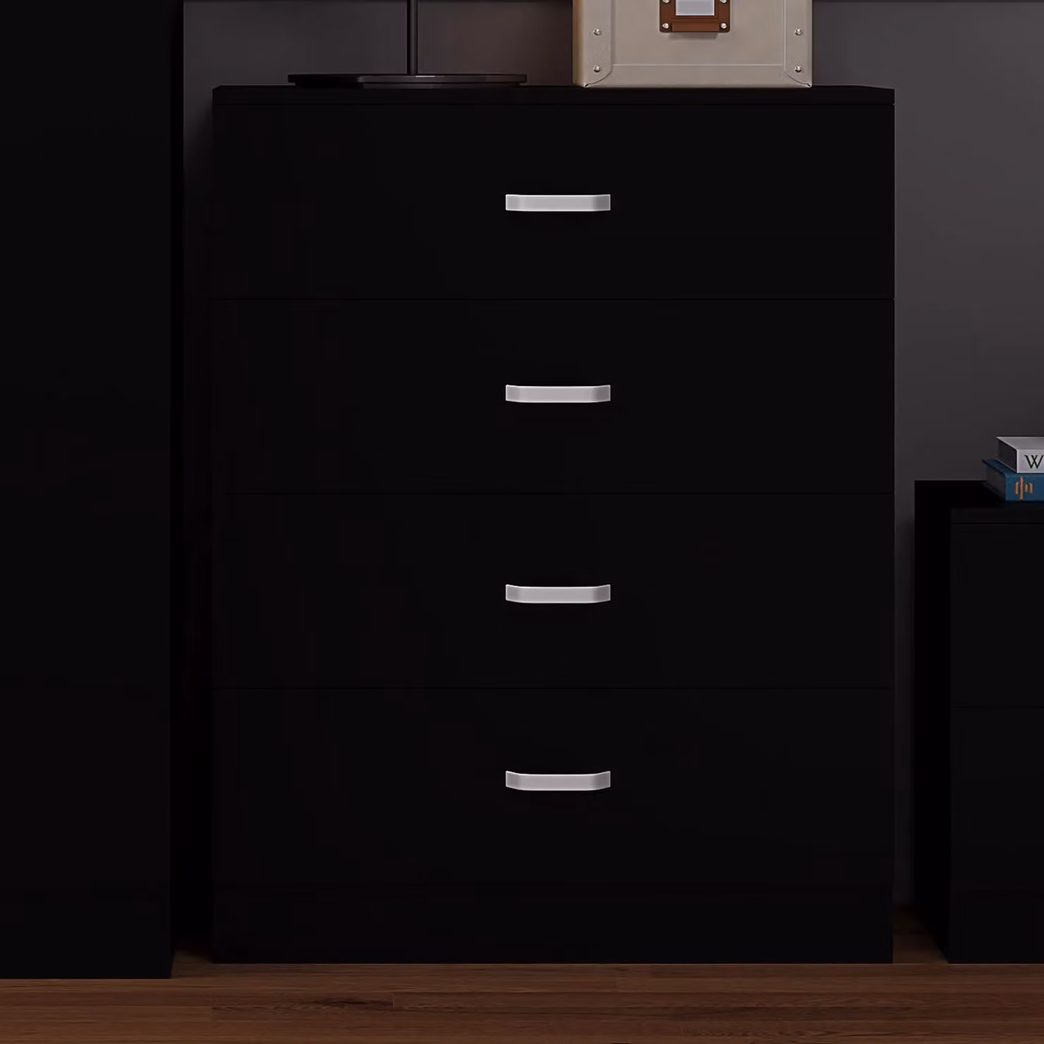FWStyle Modern 4 Drawer Chest of Drawers in Matt Black Finish – 2