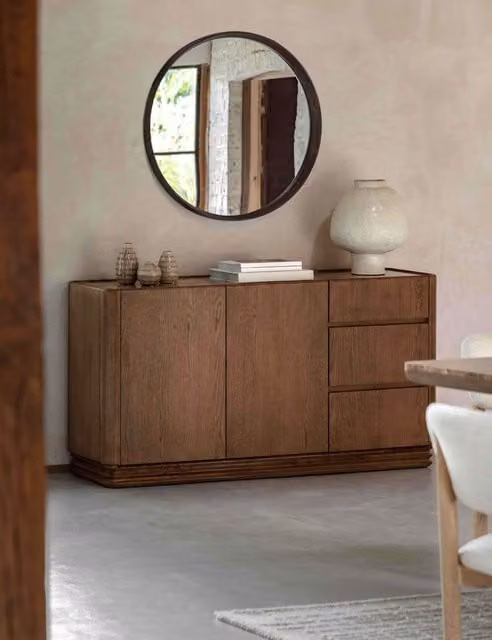 Gallery Direct Dempsey Modern 3 Drawer Sideboard in Brown