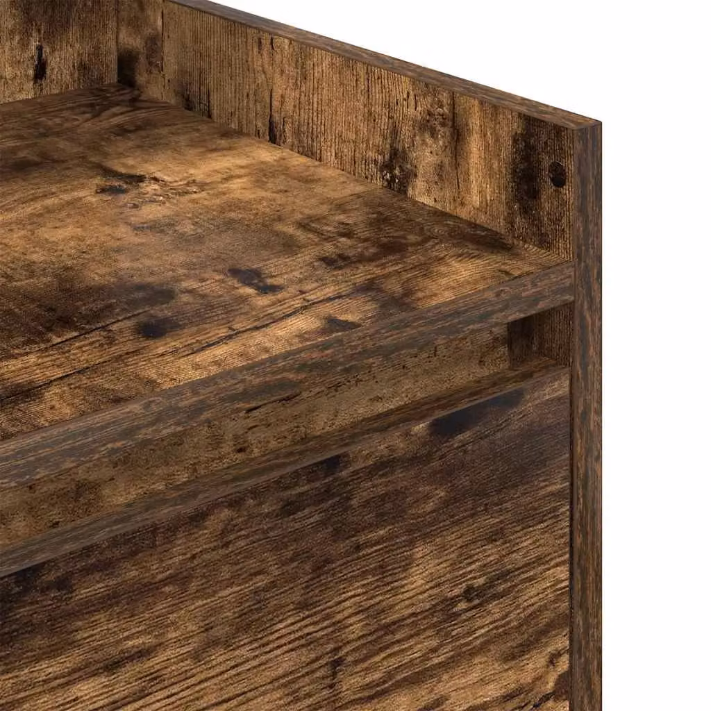 Berkfield Home Bedside Cabinet with 2 Drawers in Smoked Oak Brown, W/D/H: 38 x 34 x 80 cm – 4