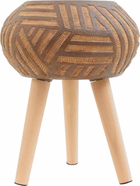 Orsina Darnell Round Brown Planter with Angular Legs