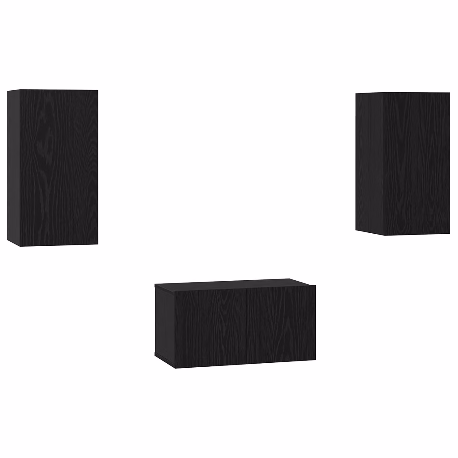 Berkfield Home 3-Piece Modern Wall Mounted TV Cabinet in Black Oak, W/D/H: 60 x 30 x 30.5 cm – 2