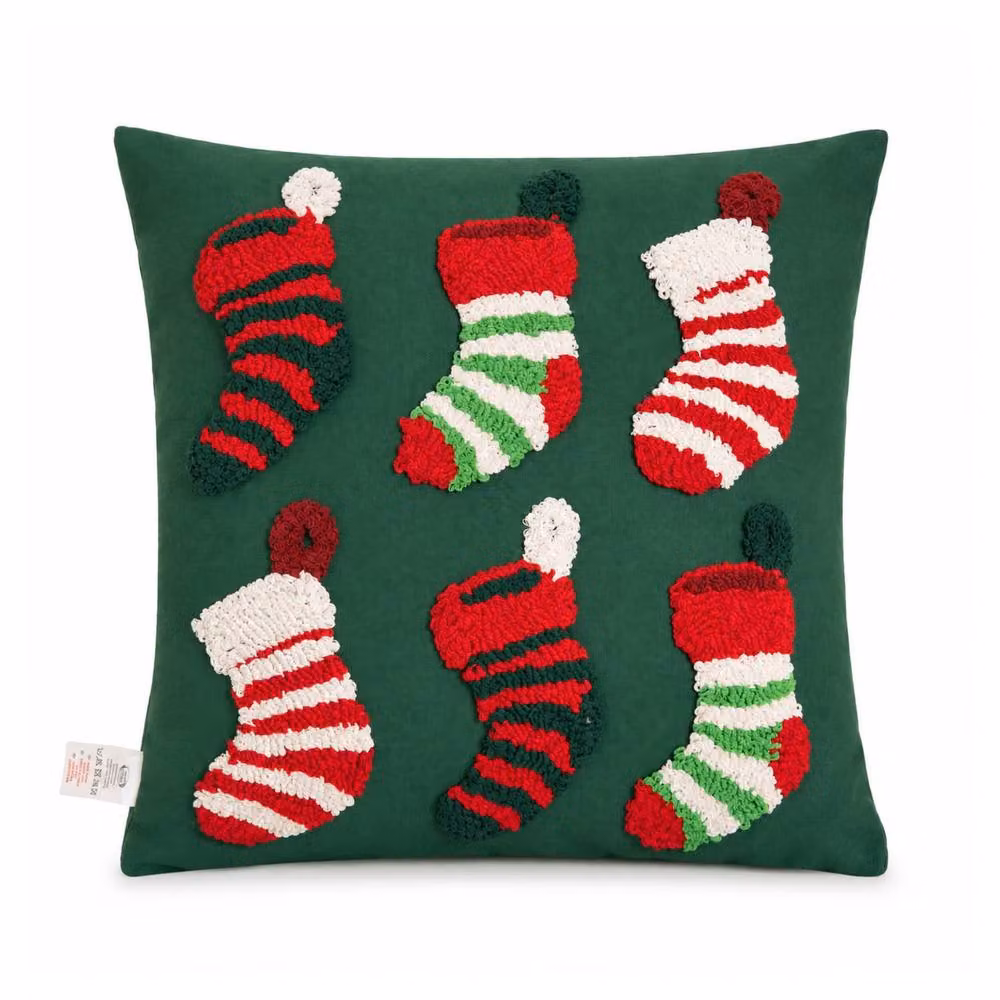Samuel Alexander Dark Green Soft Decorative Christmas Stocking Cushion, 45 cm – 4