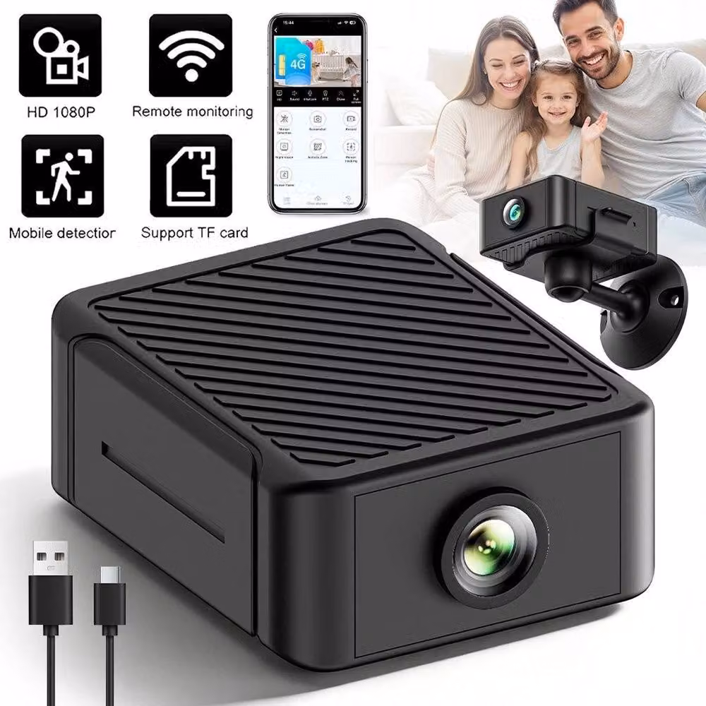 NESTLUNE Portable 1080P HD Wireless Mini WiFi Remote Camera in Black – 4