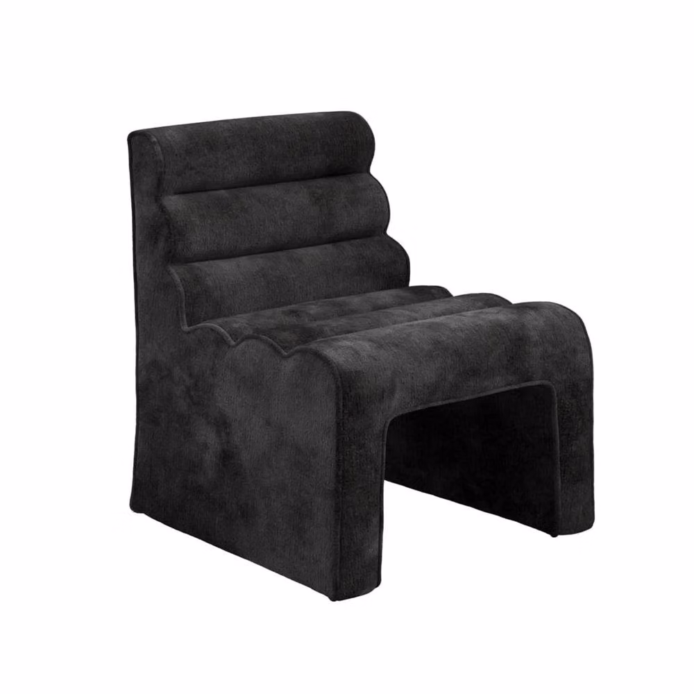 Wyld Haus Midleton Black Chenille Accent Chair with Armrests – 2