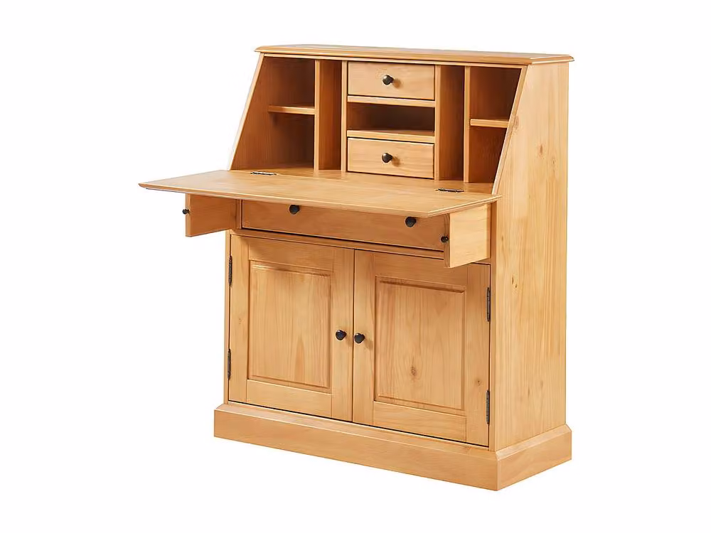 Vente-unique CLEORE Secretary Desk in Light Oak Pine and MDF – 2
