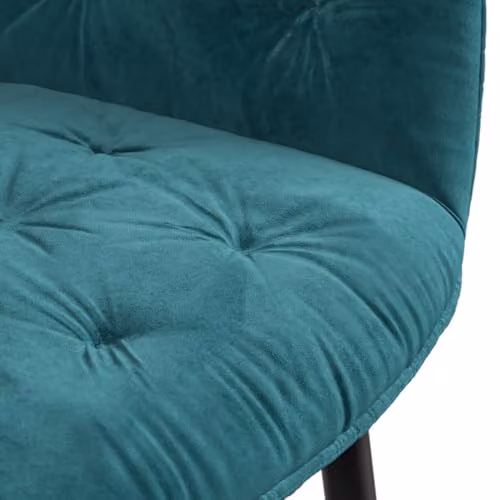 More4Homes Anika Modern Velvet Dining Chairs Set of 2, Petrol Blue with Metal Legs – 4