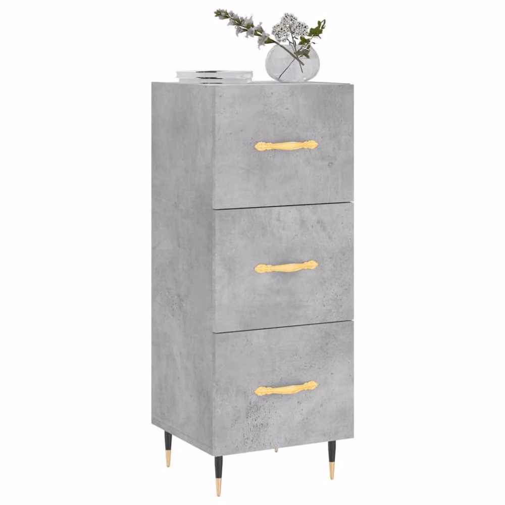 Berkfield Home Modern Sideboard in Concrete Grey, W/D/H: 34.5 x 34.0 x 90.0 cm – 2