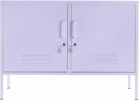 Mustard Made The Lowdown Freestanding Metal Storage Locker in Lilac, W/D/H: 100 x 40 x 72 cm
