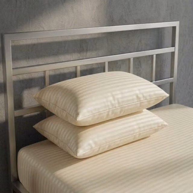 Snug City Luxury 250TC Mako Satin Stripe Pillowcase Pair in Beige – 1