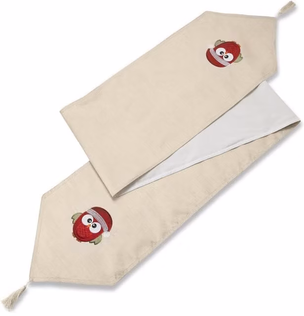 Luxury Living Christmas Table Runner in Beige and Multicolour, W/D/H: 183 x 36 x 36 cm