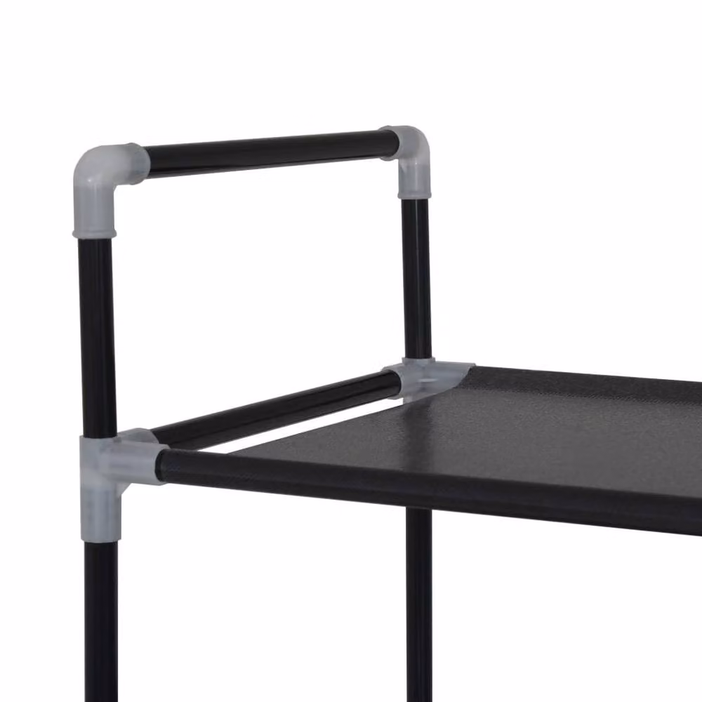 Berkfield Home 10-Tier Shoe Rack in Black Metal and Plastic, H 170 x W 29.5 x D 29.5 cm – 4