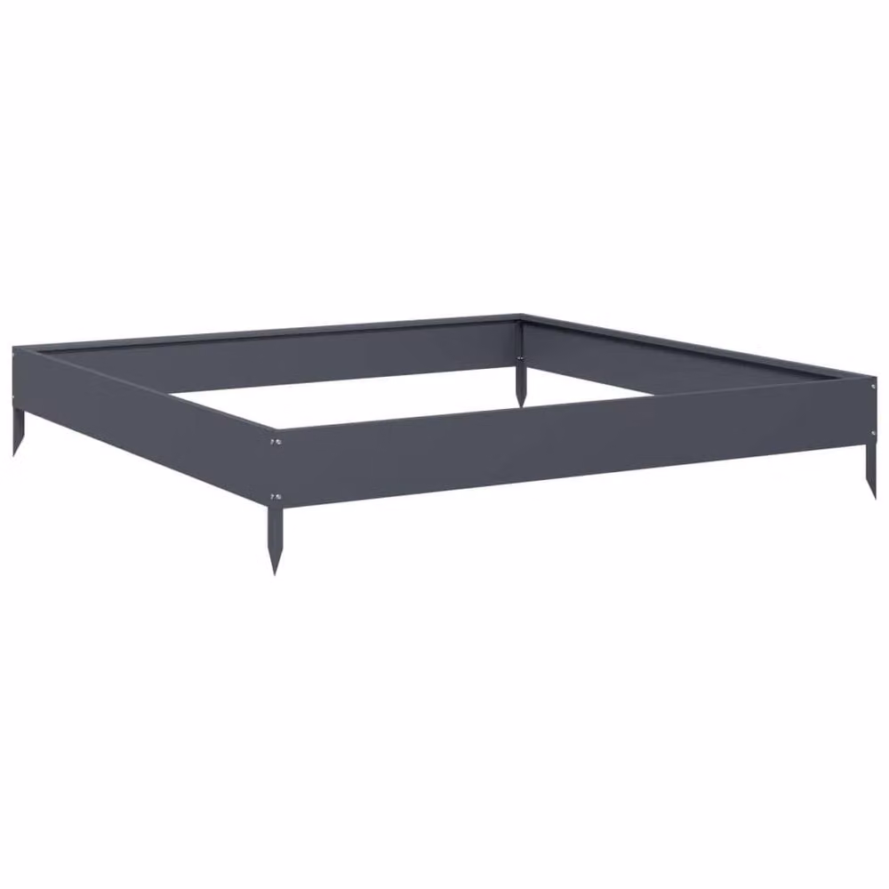 Berkfield Home Garden Steel Raised Bed in Anthracite Grey, W/D/H: 100 x 100 x 18.5 cm – 3