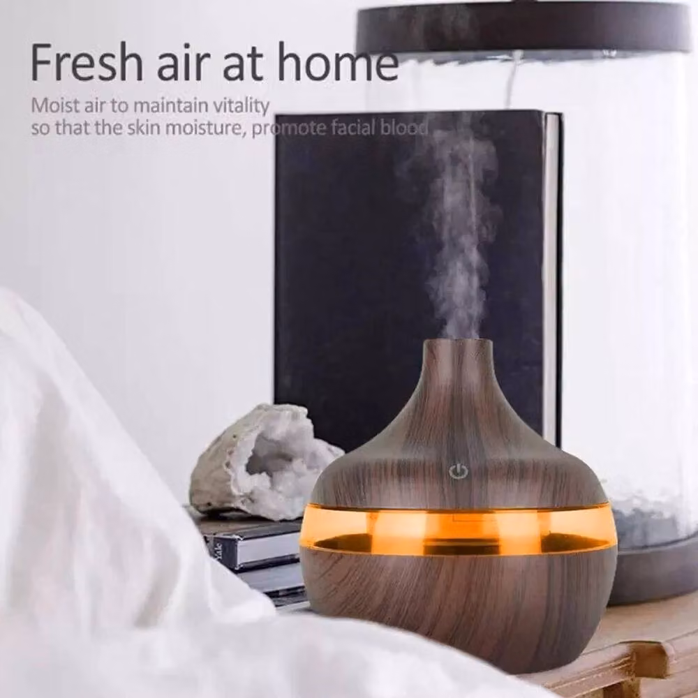 NESTLUNE Ultrasonic LED Aroma Diffuser and Humidifier in Brown – 5