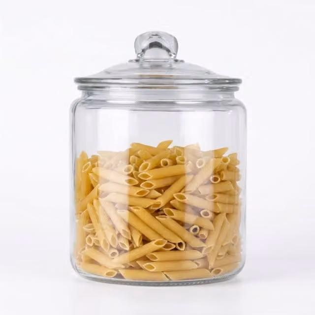 Eden & Willow Airtight Glass Storage Jar with Leakproof Silicone Lid, Transparent, 4.2 l