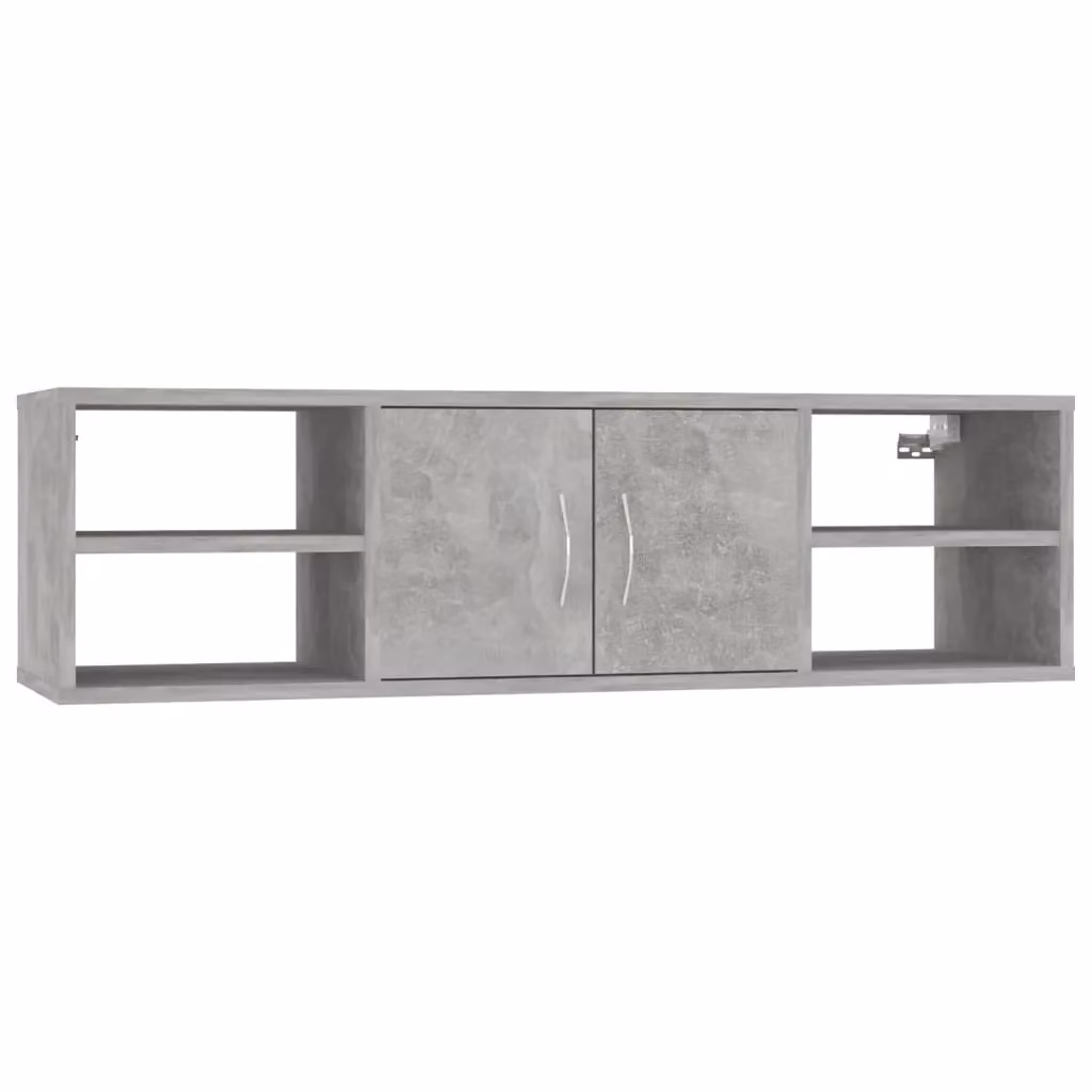 Berkfield Home Wall Mounted Shelf in Concrete Grey, W: 102 cm, D: 30 cm, H: 29 cm – 2
