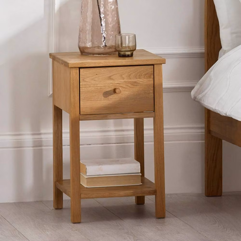 Cheshire Premium Ridgeway 1 Drawer Oak Bedside Unit in Brown – 3