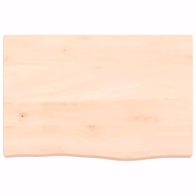 Berkfield Home Rustic Untreated Solid Oak Wall Shelf, Brown, W: 60 cm, D: 40 cm, H: 40 cm
