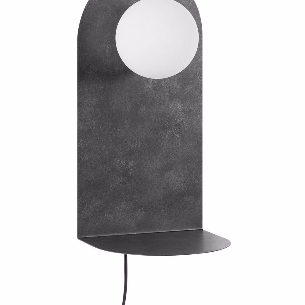 Wyld and Coco Grey Wall Lamp with Glass Shade and Metal Finish – 2