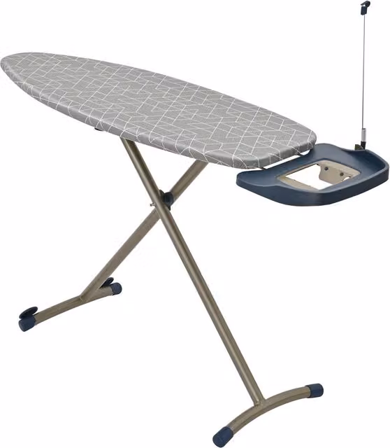 Xample Lightweight Folding Ironing Board with Adjustable Height and Iron Rest in Grey