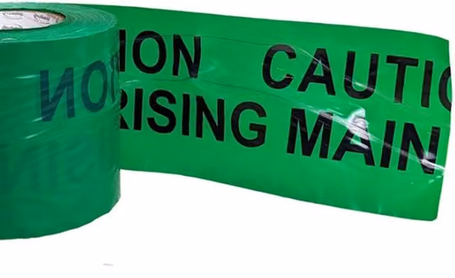 Pegdev Detectable Underground Rising Main Tape, 150mm, Green, 100m Durable Polypropylene – 1